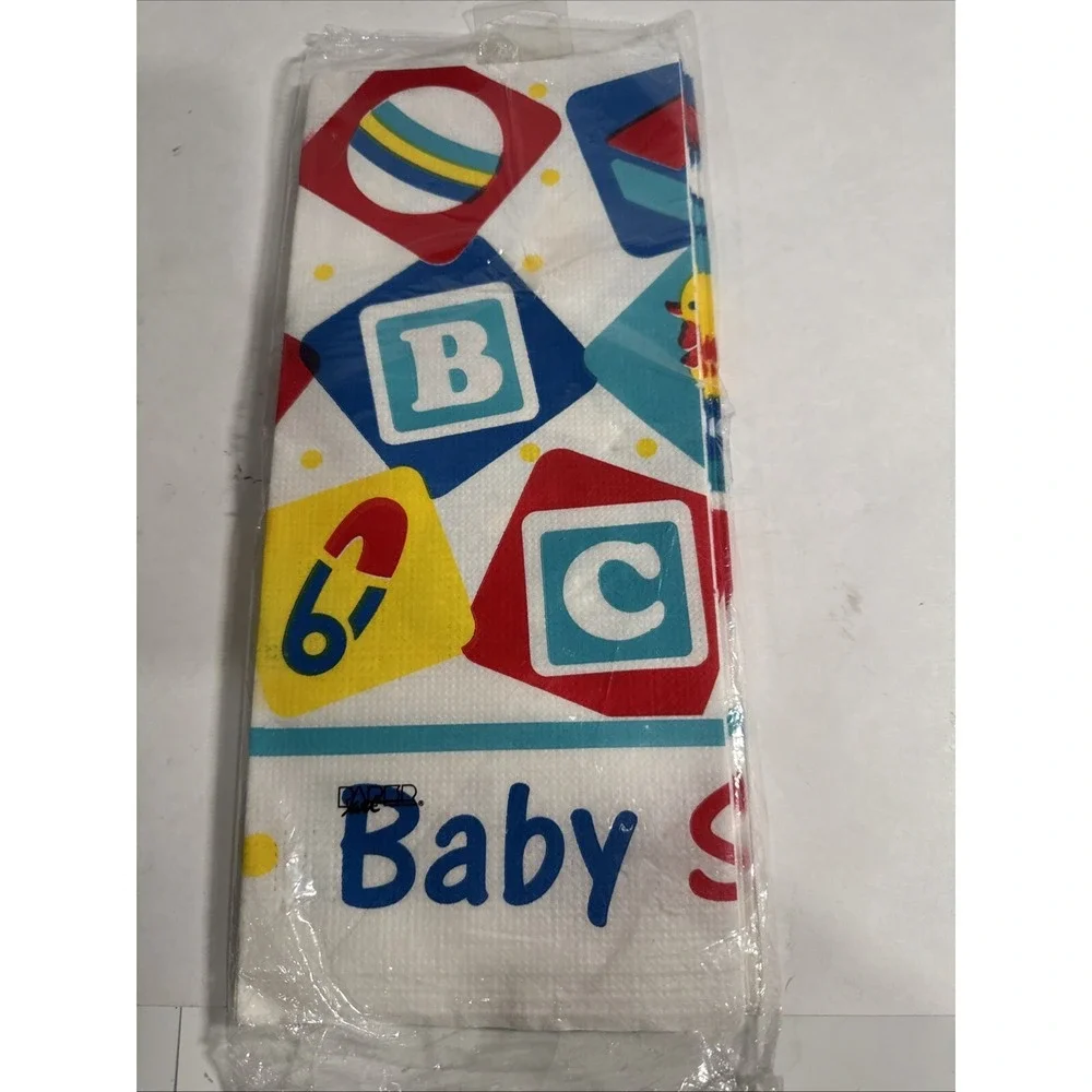 New/SEALED Vintage 1990's Baby Shower Disposable Paper Tablecloth